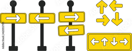 Road sign showing two different ways right and left.