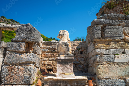 Headless statue of Scholastica. Ephesus Ancient City. Izmir, Turkey