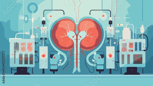 Vector Kidnet failure and Equipment Dialysis machines in hospitals