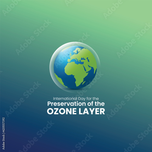 International Day for the Preservation of the Ozone Layer. world ozone layer day. ozone layer creative.  photo