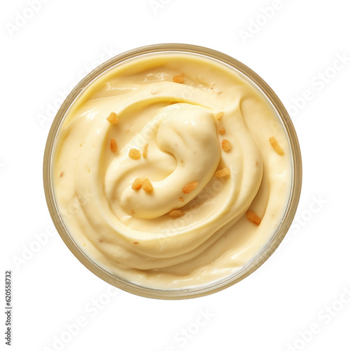 Mango banana pudding isolated on transparent background