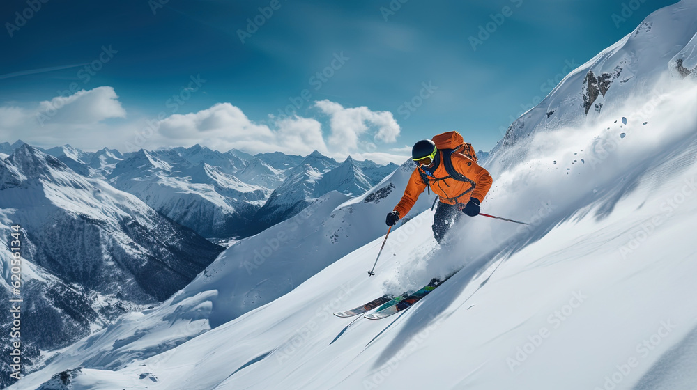 Skiers on the snow mountain