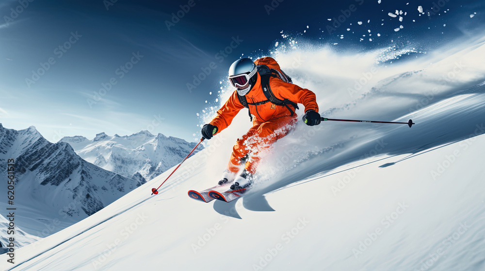 Skiers on the snow mountain