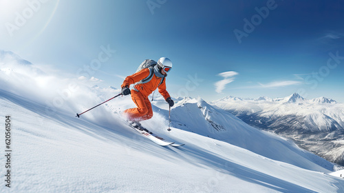 Skiers on the snow mountain © Absent Satu