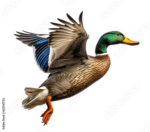 mallard duck isolated on clear background