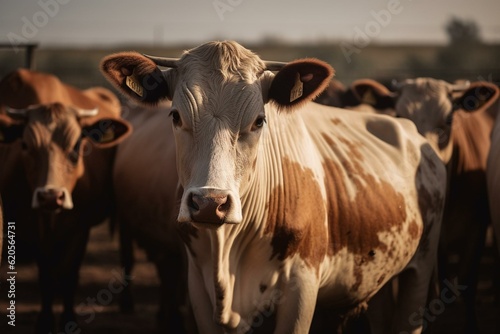Western Style Cattle. Generative AI
