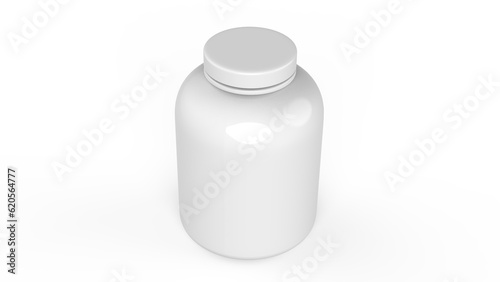 protein powder jar or box, Supplement bottle white mockup, nutrition container, white plastic bottle isolated