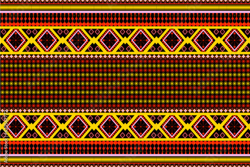 Seamless design pattern, traditional geometric zigzag pattern. black red purple yellowvector illustration design, abstract fabric pattern, aztec style for print textiles 