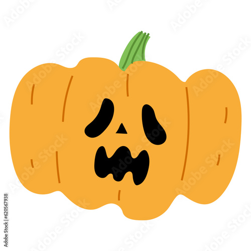 Hallween Pumpkin Single 14 cute ,vector illustration