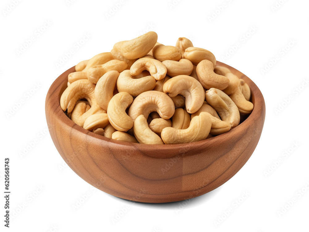 Roasted cashew nut in bowl isolated on transparent or white background, png Roasted cashew nut in bowl isolated on transparent or white background, png