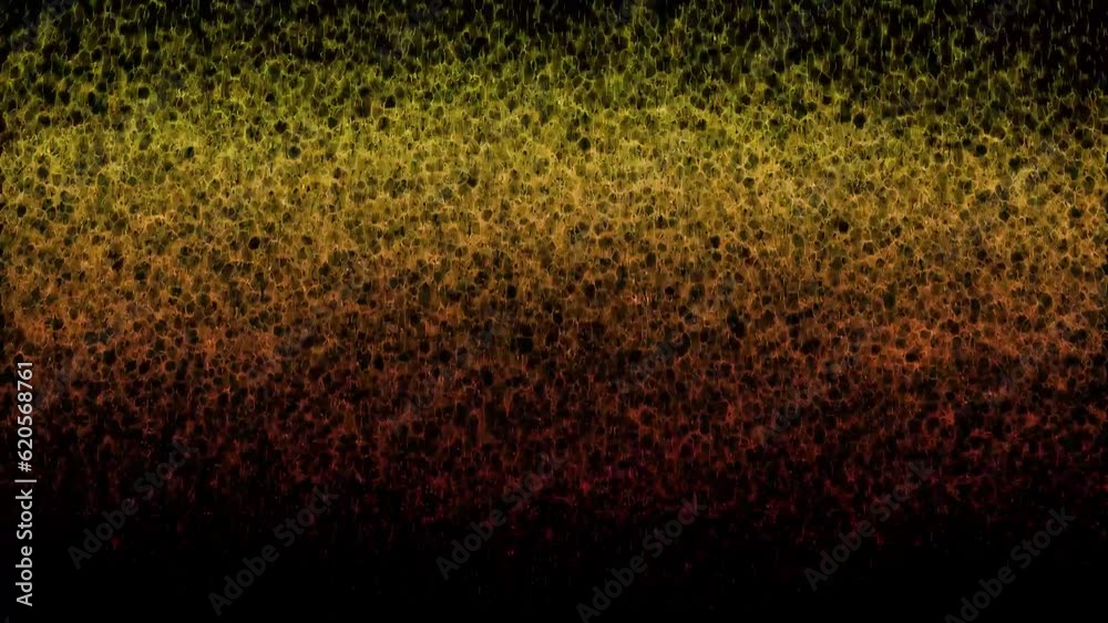 Strong flowing fountain effect front view large size yellow orange red tone on the black screen Strong flowing fountain effect front view large size yellow orange red tone on the black screen