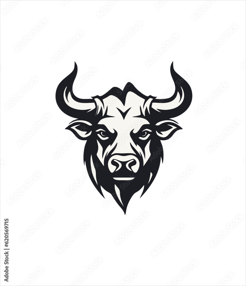 Obraz premium BULL head silhouette symbol, simple bull logo design