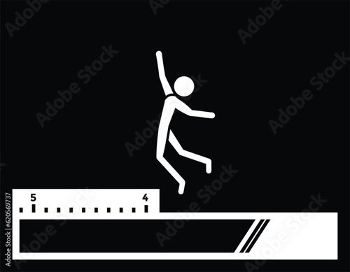 long jump simple icon, vector illustration 