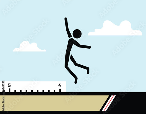 long jump simple icon, vector illustration 
