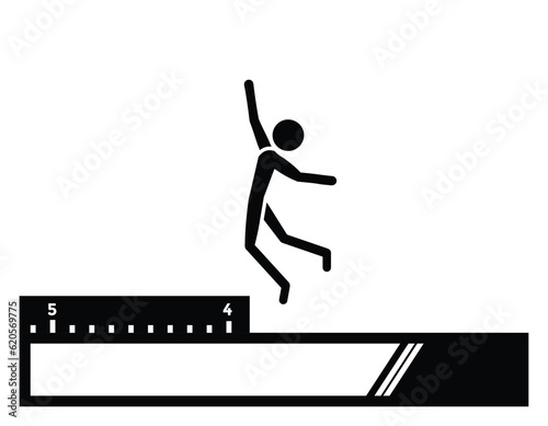 long jump simple icon, vector illustration 