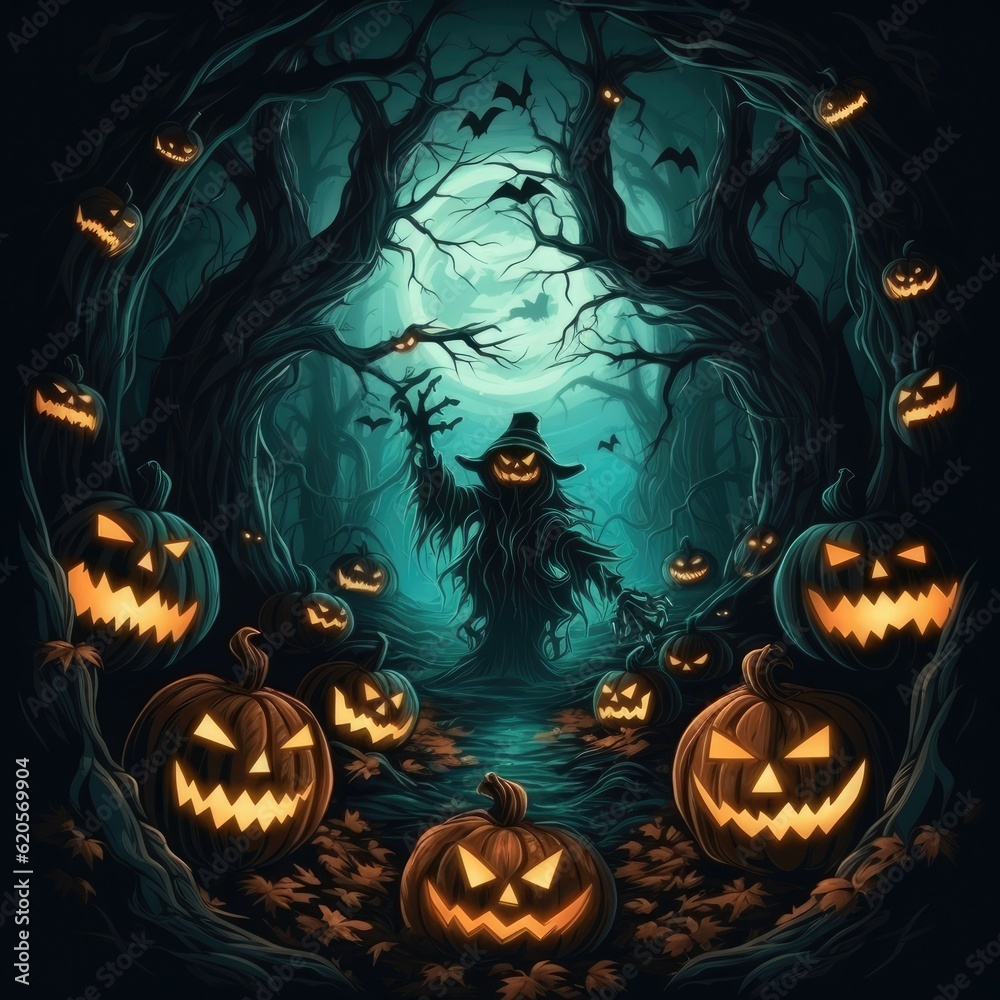Fantastically spooky Halloween wallpaper for your creative project
