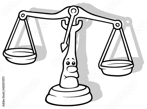 Drawing of Scales with Face and Bowls