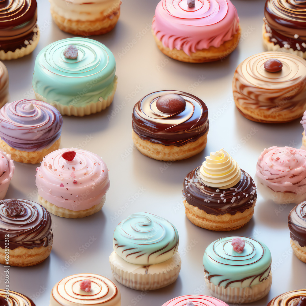 Pastry cartoon cute repeat pattern Pastry cartoon cute repeat pattern