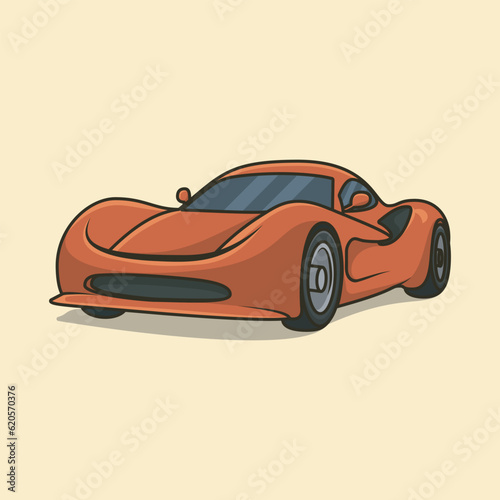 Фотография Sport Car Racing Cartoon Vector Icon Illustration
