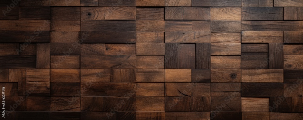 The wooden panel with dark pattern, hardwood floor texture panorama. Generative Ai. The wooden panel with dark pattern, hardwood floor texture panorama. Generative Ai.
