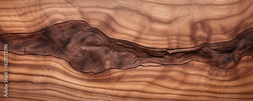 Walnut wood texture detailed background, panorama. Generative Ai.