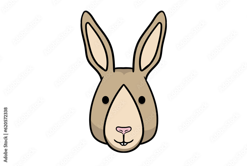 Bunny animal head cartoon wildlife character art Bunny animal head cartoon wildlife character art