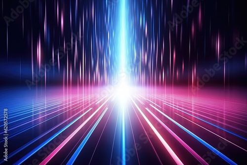abstract futuristic background with pink blue purple glowing neon moving high speed wave lines honeycomb and bokeh lights. Data transfer concept Fantastic wallpaper © ChickyKai