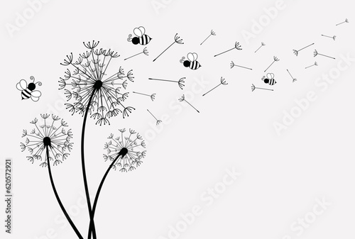 Wildflower dandelion in a vector style isolated.