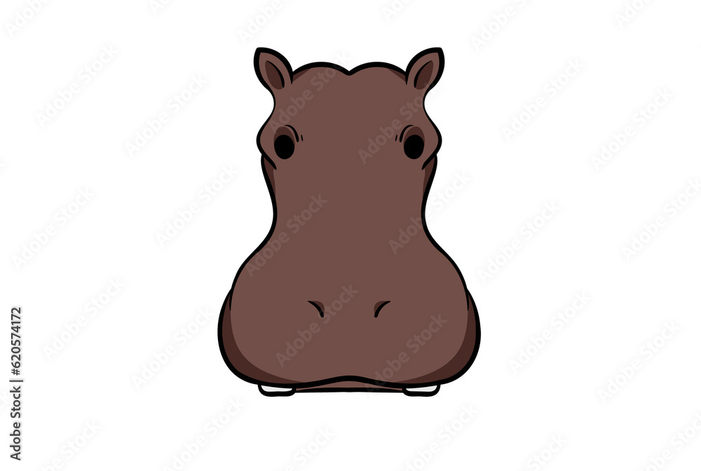 Hippo animal head cartoon wildlife face character art Hippo animal head cartoon wildlife face character art