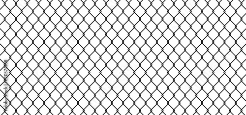 Steel wire chain. Chainlink fence. Safety fence pattern. Seamless chain link fence. Wire mesh steel icon. Grid metal chain-link. Metallic wired fence pattern.