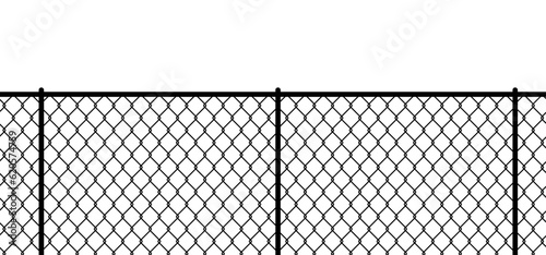 Steel wire chain, line fence. Chainlink fence. Safety fence pattern. Seamless chain link fence. Wire mesh steel icon. Grid metal chain-link. Metallic wired fence