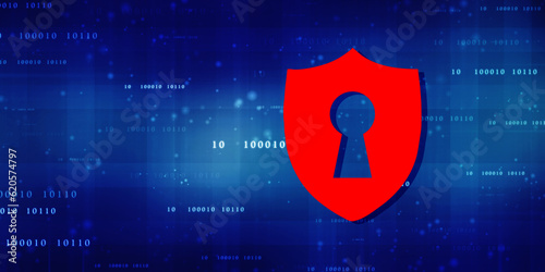 Protect and Security concept. Digital Shield on abstract technology background, Cyber security and information or network protection. Future technology web services for business and internet project