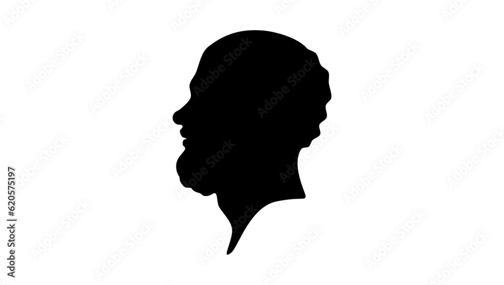 Democritus silhouette