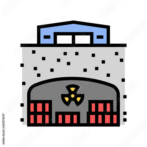 radioactive waste treatment nuclear energy color icon vector. radioactive waste treatment nuclear energy sign. isolated symbol illustration