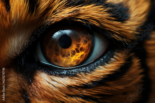 extreme closeup of tiger eye