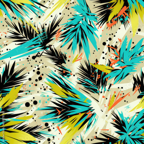 Memphis abstract seamless repeat pattern, modern colorful 3d 