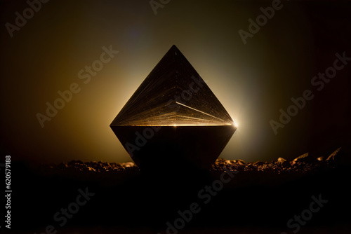 A Pyramid Shaped Object Sitting On Top Of A Pile Of Dirt