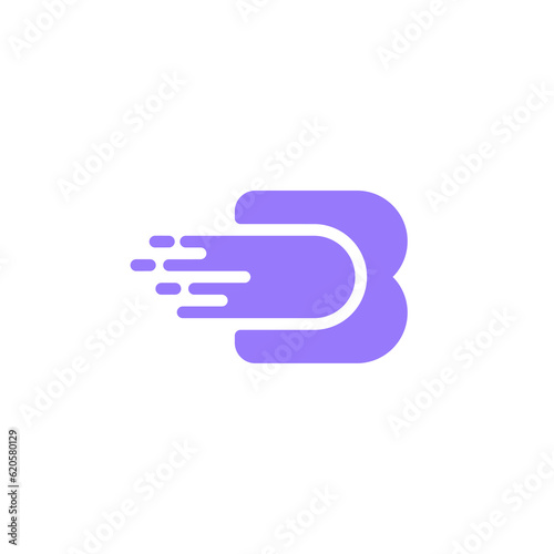 B Comet Logo Design, Vector Initial Letter Logo, Initial B Logo