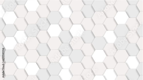 Fototapeta Naklejka Na Ścianę i Meble -  seamless pattern with hexagons. abstract white and multi-color shade technology wallpaper, background texture. wall with textured hexagons. the diamonds on the wall. white wall.