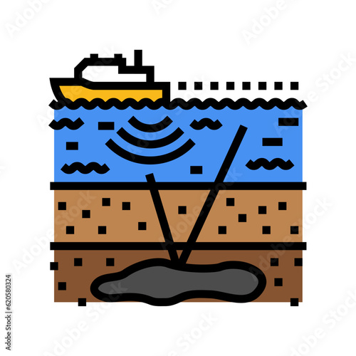 seismic surveying petroleum engineer color icon vector. seismic surveying petroleum engineer sign. isolated symbol illustration