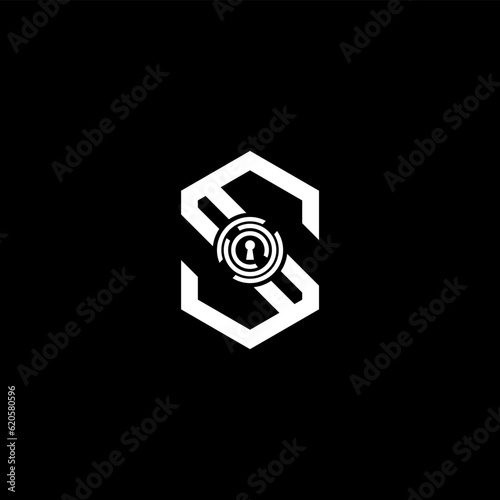 Security logo design. Secure padlock icon. S Secure Logo
