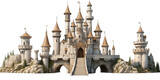 Fantasy castle illustration isolated on transparent background