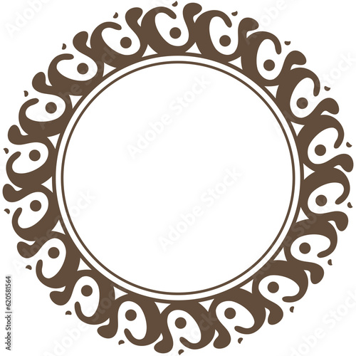 Decorative round vintage frame for labels, tags and invitations