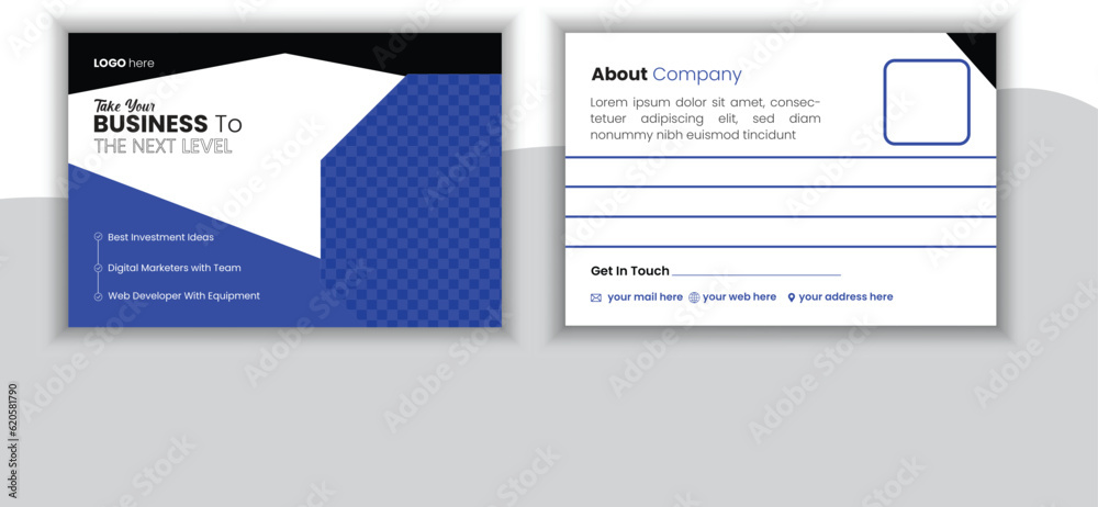 Corporate Postcard Design Template .Modern and Clean Postcard Template will Give You a Sample Structure For Your Business