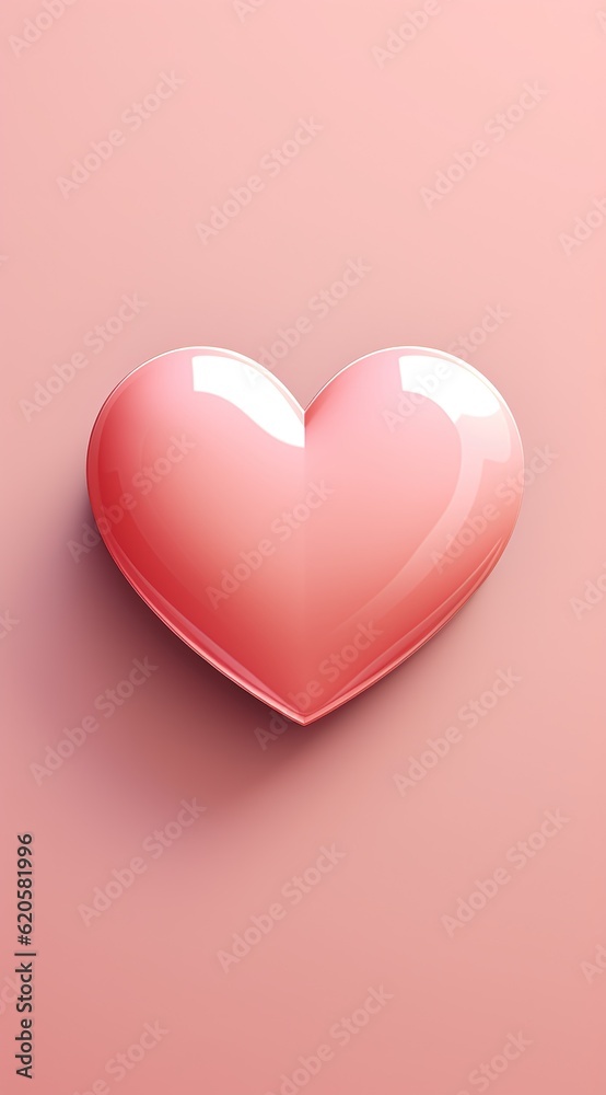 heart on a pink background. Festival design elements for valentine's day.