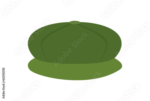 Green baggy hat australia tradition costume cartoon style