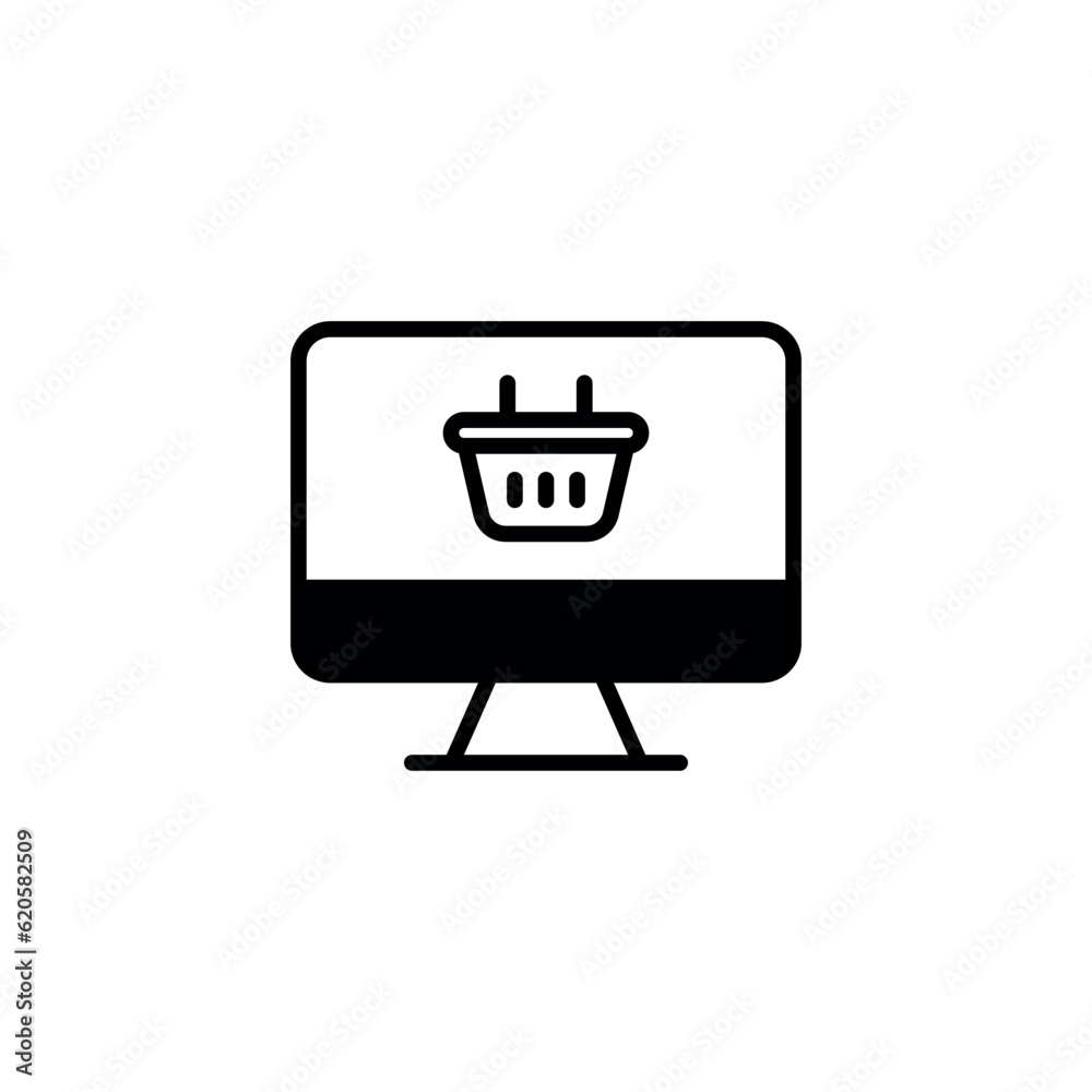 Online Shopping icon design with white background stock illustration Online Shopping icon design with white background stock illustration