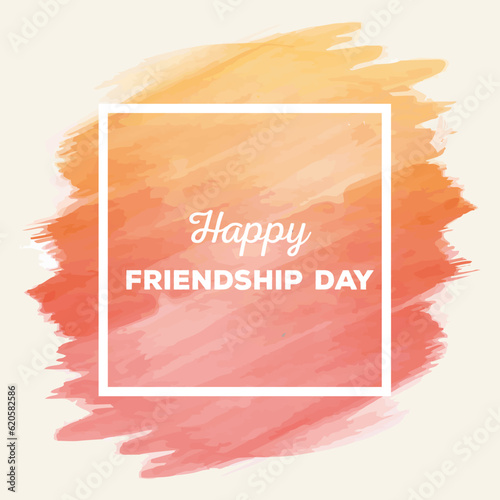Free vector watercolor international friendship day frame with watercolor strokes