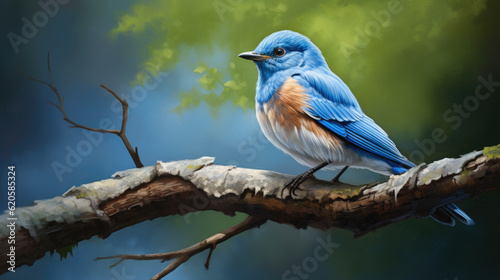Bluebird perched on a branch © Deanna