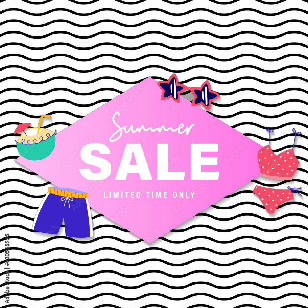 Summer sale brochure discount vector. Special price offer coupon for social media post, promotion ad, shopping flyer, voucher, website campaign and advertising Summer sale brochure discount vector. Special price offer coupon for social media post, promotion ad, shopping flyer, voucher, website campaign and advertising